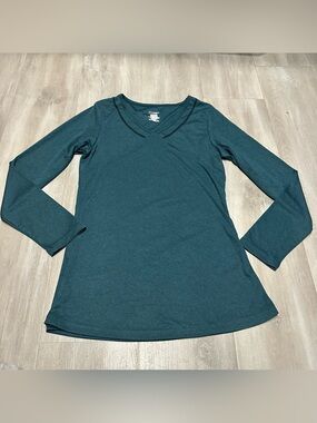 MOHEEN Blue Green Long Sleeve Cool Dri Workout Top Sz S